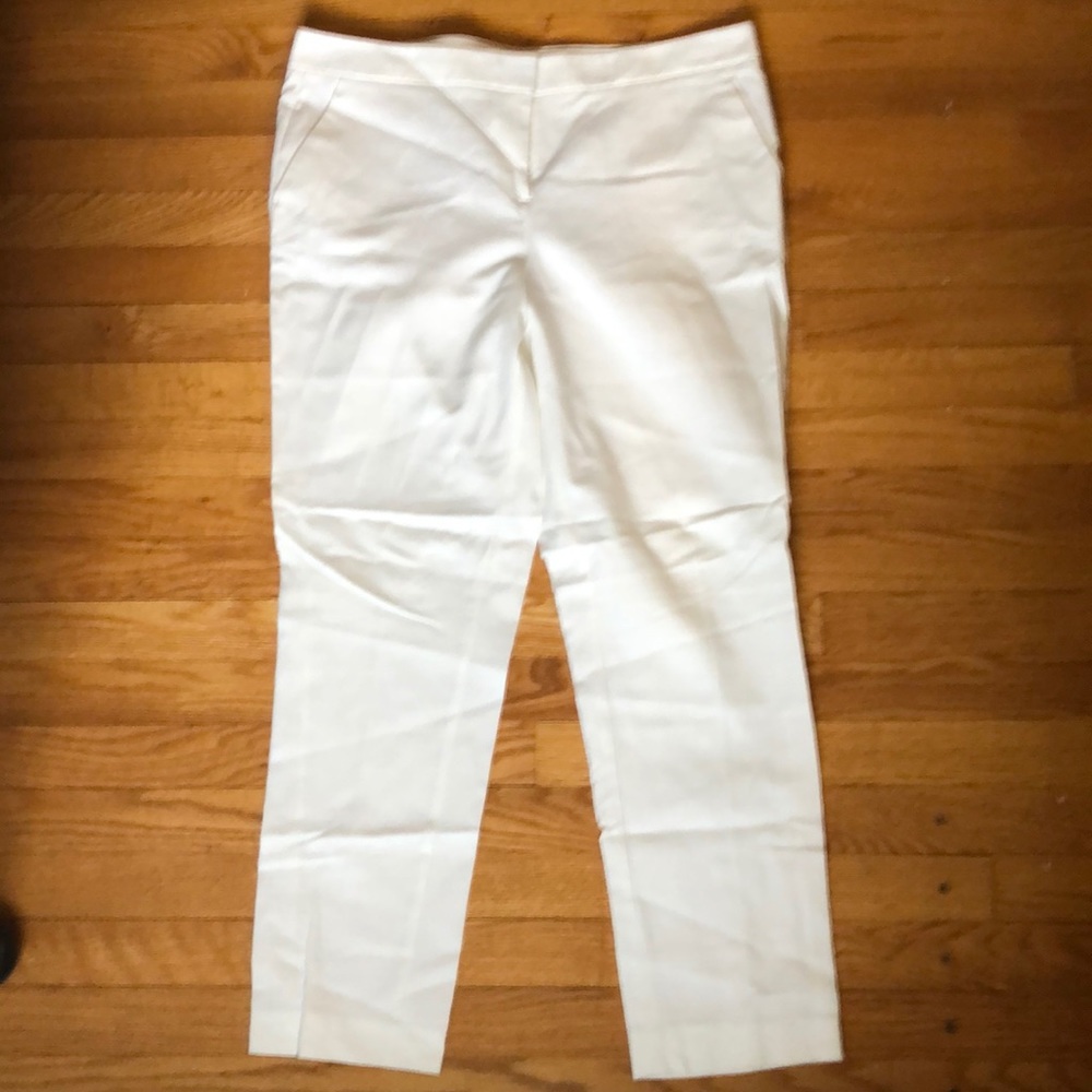 White straight leg dress pants